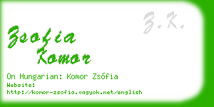 zsofia komor business card